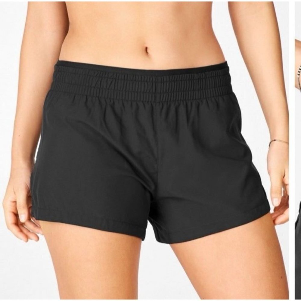 Fabletics Shorts Womens XL Black Running Pull On Activewear Lined Built in Brief